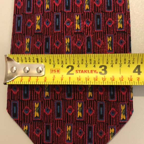 Brioni Tie/ Red Multi Print - Picture 6 of 6